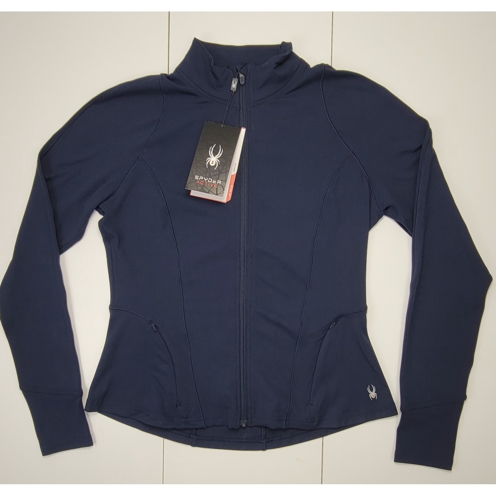 Spyder Active Womens Full Zip Track Jacket Long Sleeve Pockets Size Large New